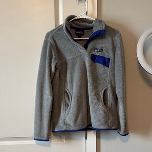 Patagonia Gray Fleece Jacket with Blue Accents